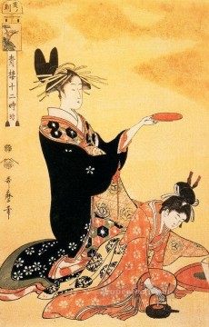  Bijin Oil Painting - the hour of the boar Kitagawa Utamaro Ukiyo e Bijin ga